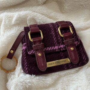 Juicy Couture Burgundy Plaid Clutch